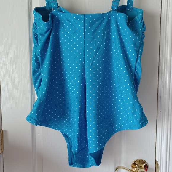 Catalina Blue White Polka Dot Swimwear Size 3X - Picture 8 of 15